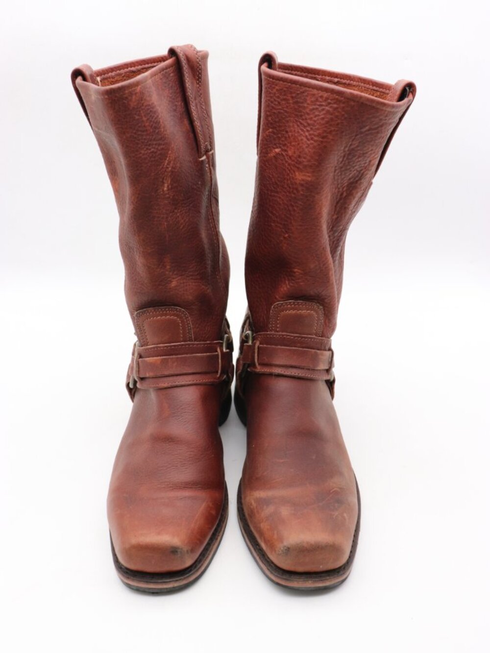 Frye Harness Boots Men's Size 9.5 M Brown Moto Engineer Biker Made in USA - Picture 2 of 11